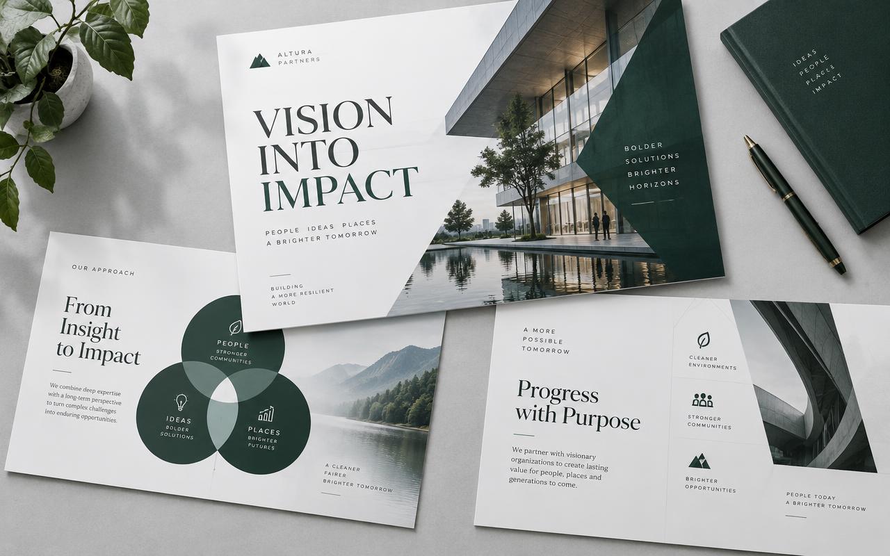 Elegant professional presentation with architectural photography