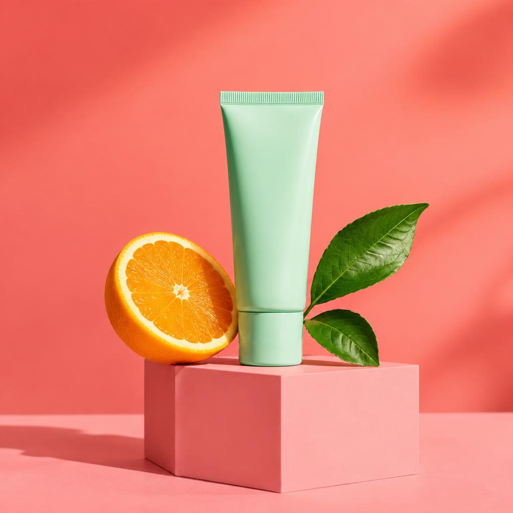 Colorful skincare product ad example